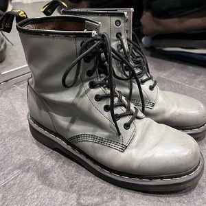Dr. Martens Light Gray Combat Boots